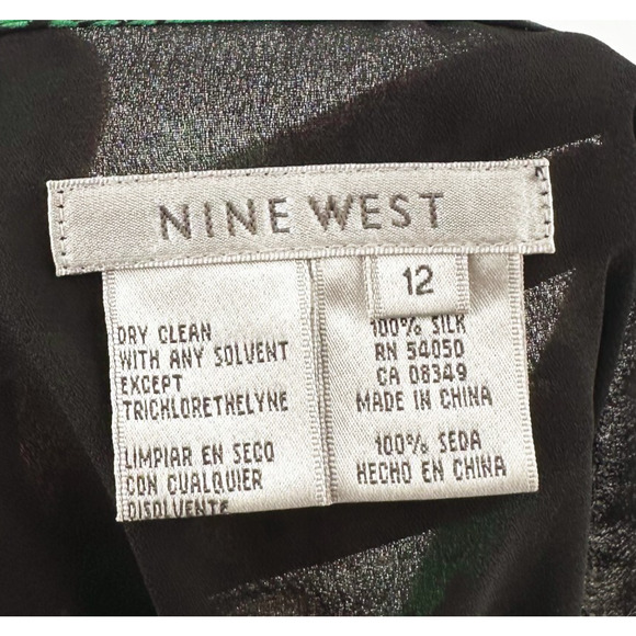 VTG Y2K Nine West 100% Silk Midi Skirt 12 Asymmetrical Fairy Grunge Whimsygoth - Picture 5 of 7